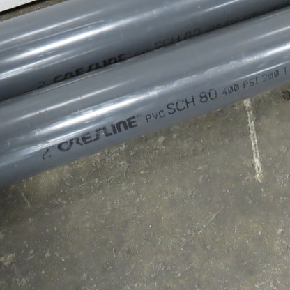 Crestline 2" Sch 80 PVC Pipe 400 PSI Lot Of 2 Pieces 20 Total Feet