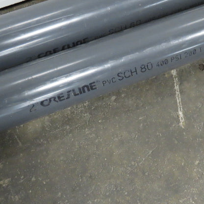 Crestline 2" Sch 80 PVC Pipe 400 PSI Lot Of 2 Pieces 20 Total Feet