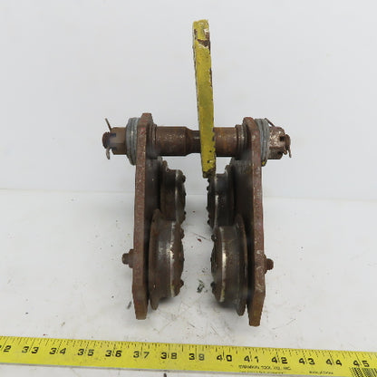 CM 1 Ton (2000lb) Manual Push-Pull Hoist Trolley 2 to 3" Beam