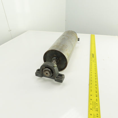 6-1/2" OD x 16-1/2" Crowned Face Conveyor Tail Drum Roller W/ Pillow Blocks