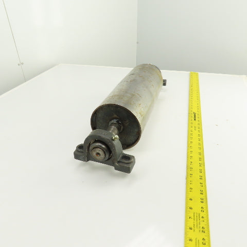 6-1/2" OD x 16-1/2" Crowned Face Conveyor Tail Drum Roller W/ Pillow Blocks