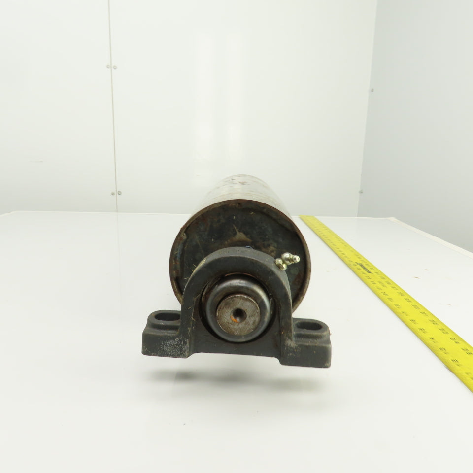 6-1/2" OD x 16-1/2" Crowned Face Conveyor Tail Drum Roller W/ Pillow Blocks