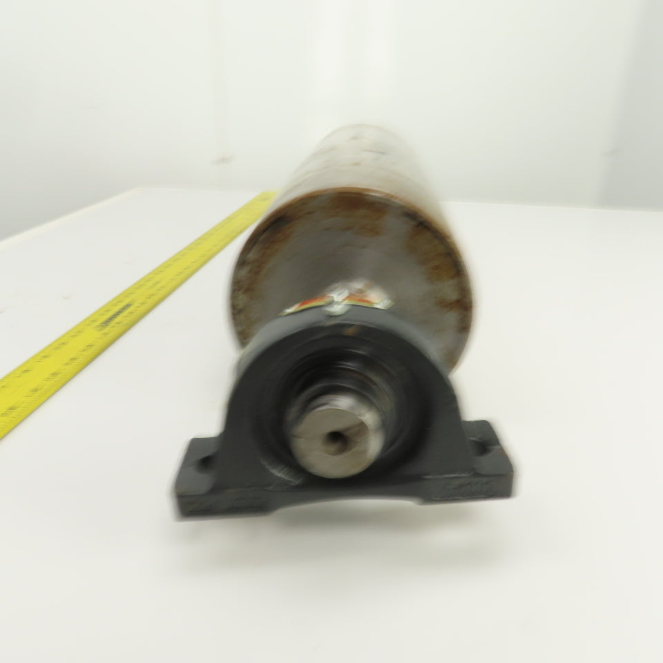6-1/2" OD x 16-1/2" Crowned Face Conveyor Tail Drum Roller W/ Pillow Blocks