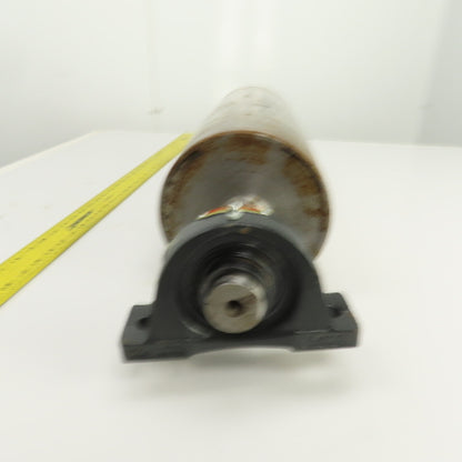 6-1/2" OD x 16-1/2" Crowned Face Conveyor Tail Drum Roller W/ Pillow Blocks