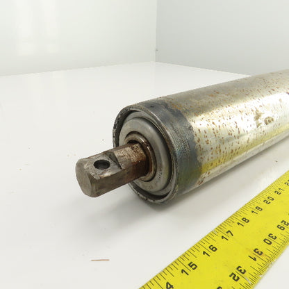 4" OD x 17-1/8" Crowned Face Conveyor Tail Drum Roller 1-1/4" Hex Axle