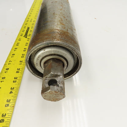 4" OD x 17-1/8" Crowned Face Conveyor Tail Drum Roller 1-1/4" Hex Axle
