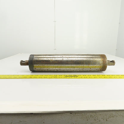 4" OD x 17-1/8" Crowned Face Conveyor Tail Drum Roller 1-1/4" Hex Axle