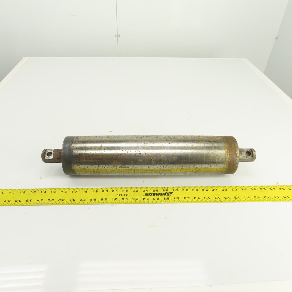 4" OD x 17-1/8" Crowned Face Conveyor Tail Drum Roller 1-1/4" Hex Axle