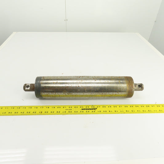 4" OD x 17-1/8" Crowned Face Conveyor Tail Drum Roller 1-1/4" Hex Axle