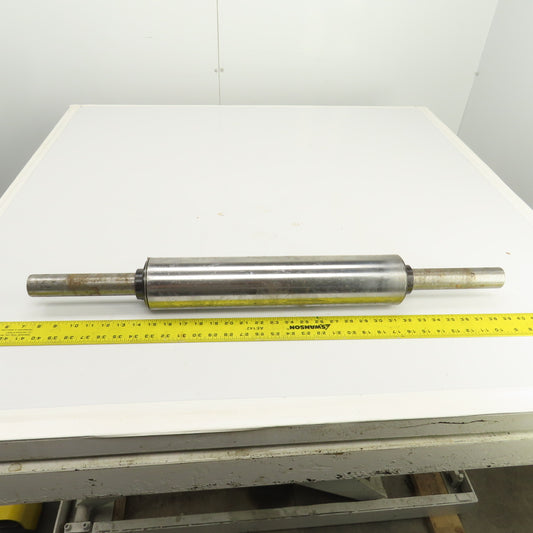 3-1/2" OD x 16-1/2" Flat Face Conveyor Belt Tail Pulley Roller 1.5" Shaft