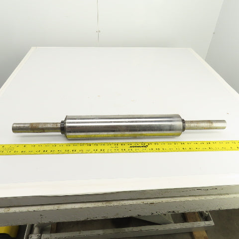 3-1/2" OD x 16-1/2" Flat Face Conveyor Belt Tail Pulley Roller 1.5" Shaft