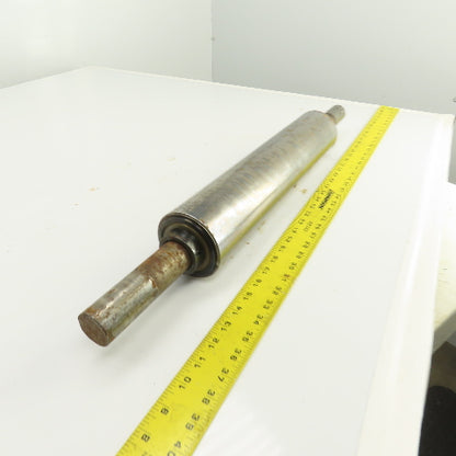 3-1/2" OD x 17" Flat Face Conveyor Belt Tail Pulley Roller 1.5" Shaft