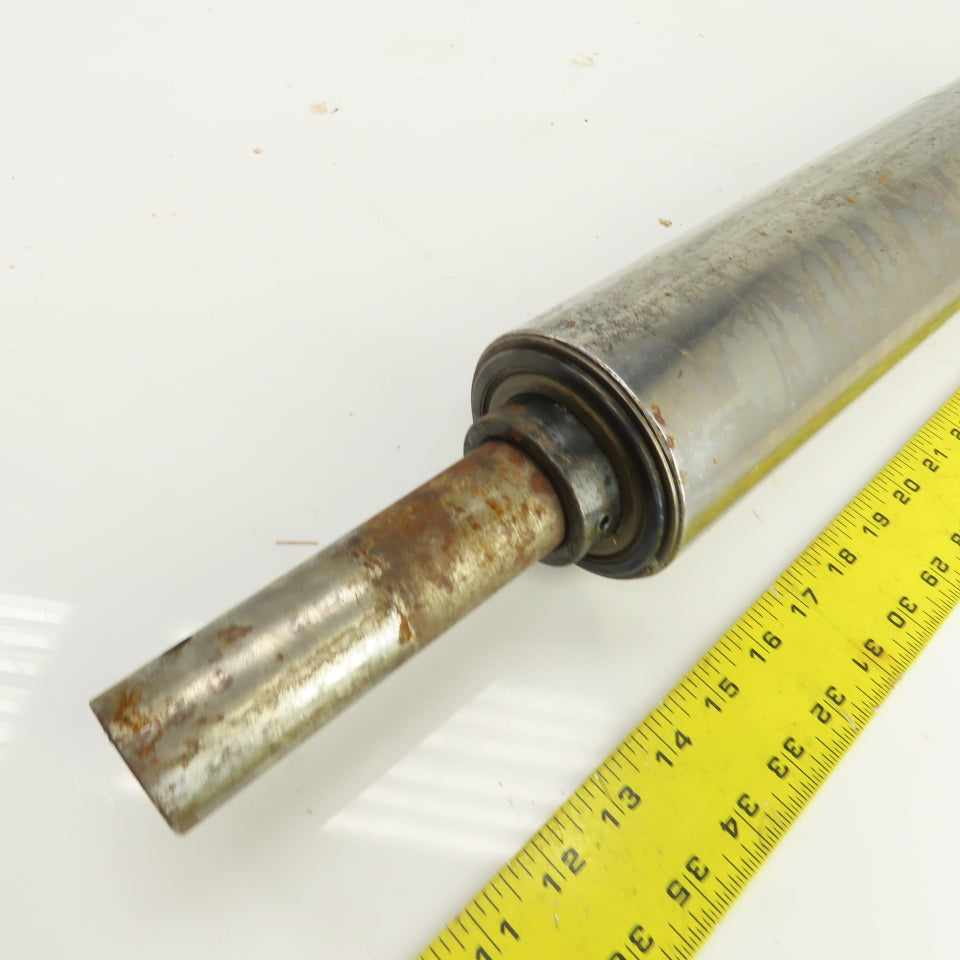 3-1/2" OD x 17" Flat Face Conveyor Belt Tail Pulley Roller 1.5" Shaft