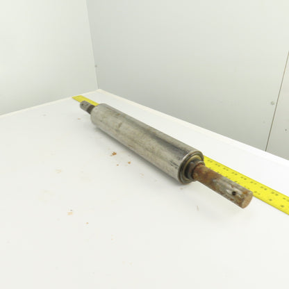 3-1/2" OD x 17" Flat Face Conveyor Belt Tail Pulley Roller 1.5" Shaft
