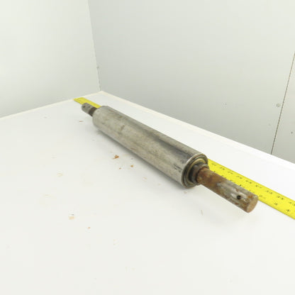 3-1/2" OD x 17" Flat Face Conveyor Belt Tail Pulley Roller 1.5" Shaft
