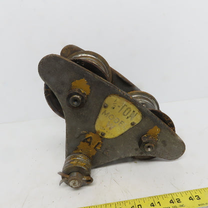 Yale 1/2 Ton Manual Push-Pull Cast Iron Hoist Trolley 2-1/2 to 4-1/2" Beam