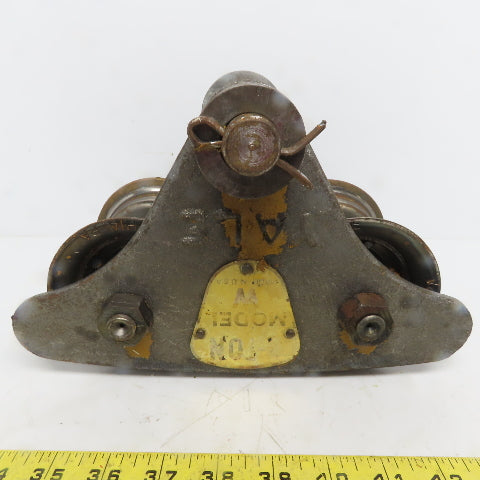 Yale 1/2 Ton Manual Push-Pull Cast Iron Hoist Trolley 2-1/2 to 4-1/2" Beam