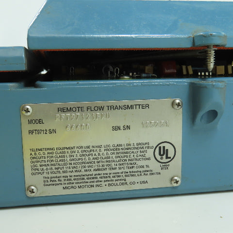Micro Motion RFT97121PNU Remote Flow Transmitter 100/115 VAC