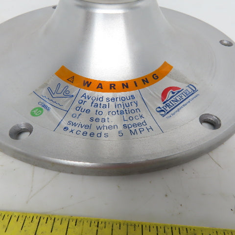 Springfield Brushed Aluminum Boat Seat Pedestal Base 6-1/2" x2-1/4"x 10" OD