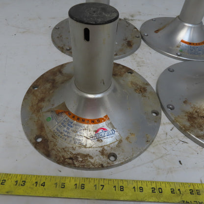 Springfield Brushed Aluminum Boat Seat Pedestal Base 6-1/2"x2-1/4x10" OD Lot /4