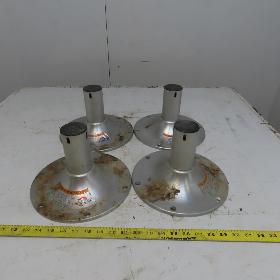 Springfield Brushed Aluminum Boat Seat Pedestal Base 6-1/2"x2-1/4x10" OD Lot /4
