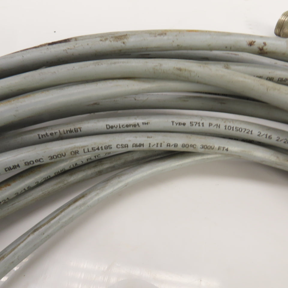 InterlinkBT 10150721 Type 5711 2/16 2/20 AWG 300V 80'L Cable W/ 5-Pin Connectors