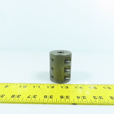 Steel Setscrew Shaft Coupling 15mm x 15mm x 60mm OAL (No Screws)