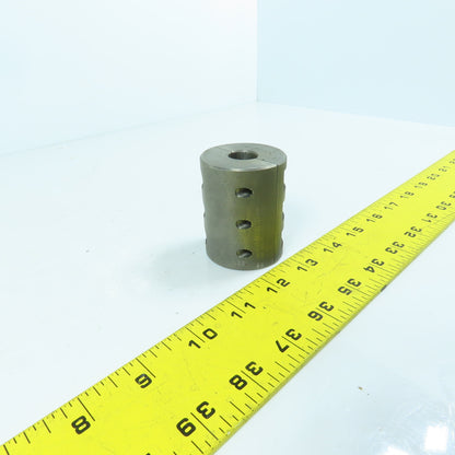 Steel Setscrew Shaft Coupling 15mm x 15mm x 60mm OAL (No Screws)