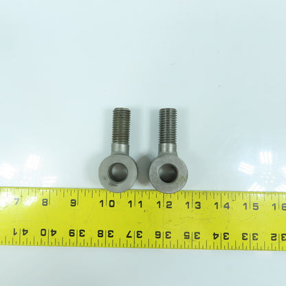 ES20079W 16mm-2.00 Locking Eye Bolt M6-1.0 Set Screw 15mm ID 71mm OAL Lot Of 2