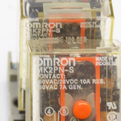 Omron MK2PN-S 250VAC 28VDC Relay W/ Socket Base Lot Of 2