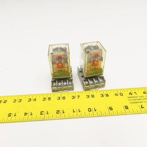 Omron MK2PN-S 250VAC 28VDC Relay W/ Socket Base Lot Of 2