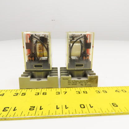 Omron MK2PN-S 250VAC 28VDC Relay W/ Socket Base Lot Of 2