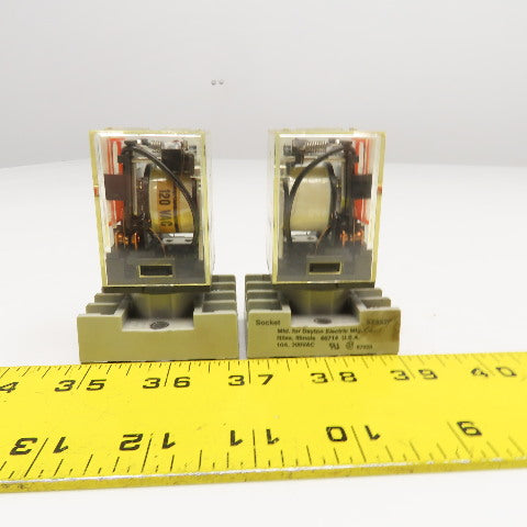 Omron MK2PN-S 250VAC 28VDC Relay W/ Socket Base Lot Of 2