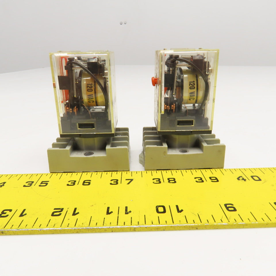 Omron MK2PN-S 250VAC 28VDC Relay W/ Socket Base Lot Of 2
