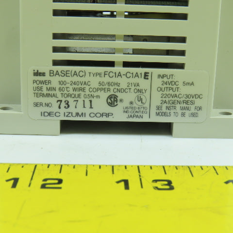 Idec FC1A-C1A1E Micro-1 Base Controller PLC 100-240VAC 50/60HZ