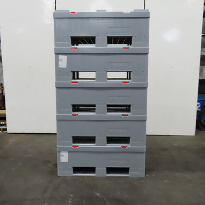 Auer IBC 500 32" x 48" x 27-1/2" Tall Foldable IBC Tote Box Lot Of 5