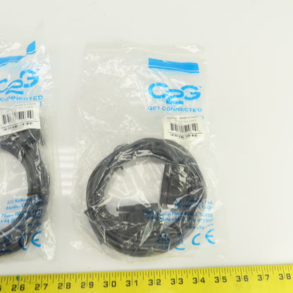 C2G 52032 15FT DB9 Male x Female Null Modem Cable Black Lot Of 3