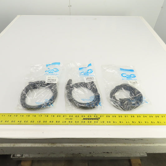 C2G 52032 15FT DB9 Male x Female Null Modem Cable Black Lot Of 3