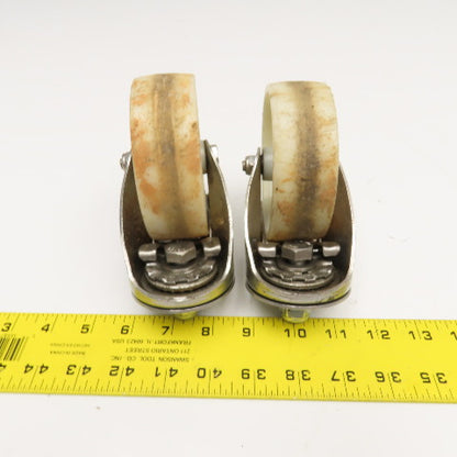 100mm x 35mm Wide Light Duty Stainless Steel Stem Mount Swivel Caster Lot Of 2