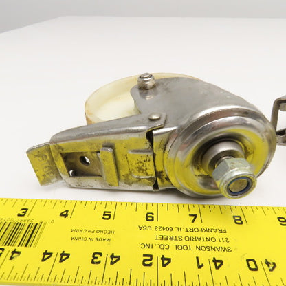 100mm x 35mm Wide Light Duty Stainless Steel Stem Mount Swivel Caster Lot Of 2
