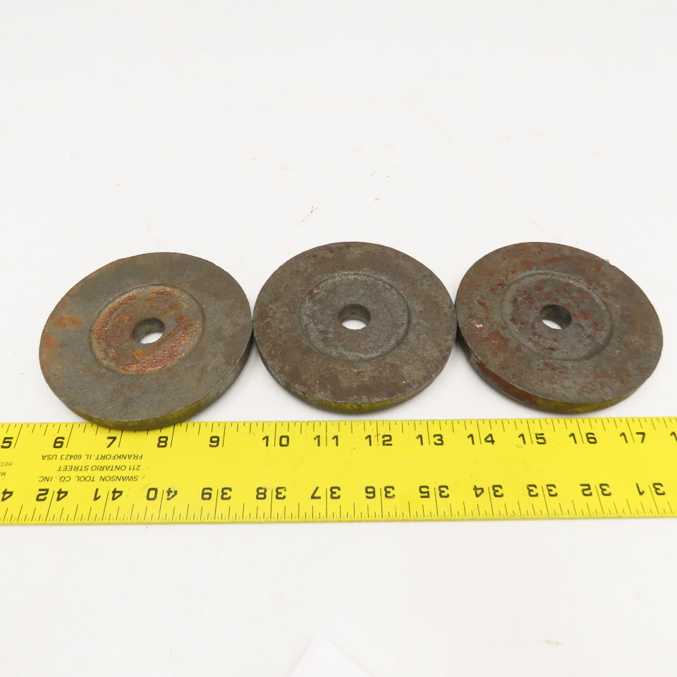 4-1/2" x 9/16" Thick Cast Iron Round Machine Target Lot Of 3