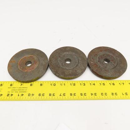 4-1/2" x 9/16" Thick Cast Iron Round Machine Target Lot Of 3