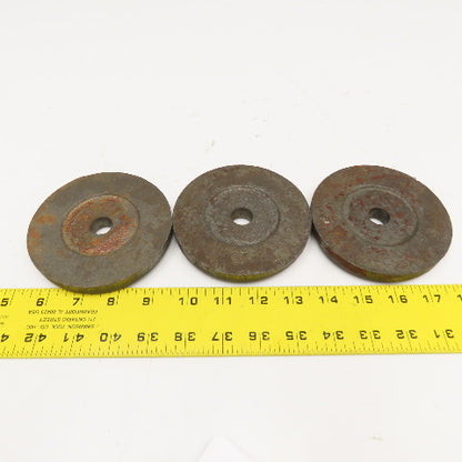 4-1/2" x 9/16" Thick Cast Iron Round Machine Target Lot Of 3