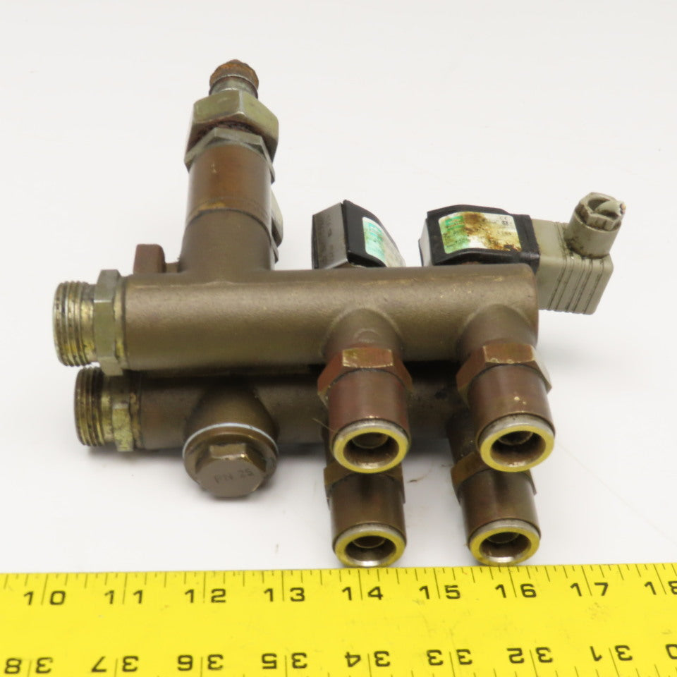Buschjost 6 Port Double Solenoid Mixing Flow Center Valve G3/4" 24VDC