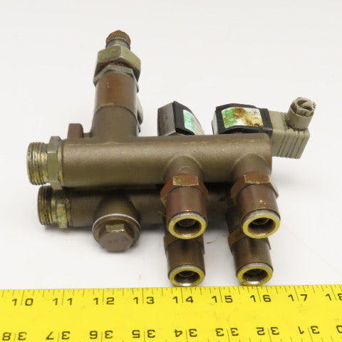 Buschjost 6 Port Double Solenoid Mixing Flow Center Valve G3/4" 24VDC