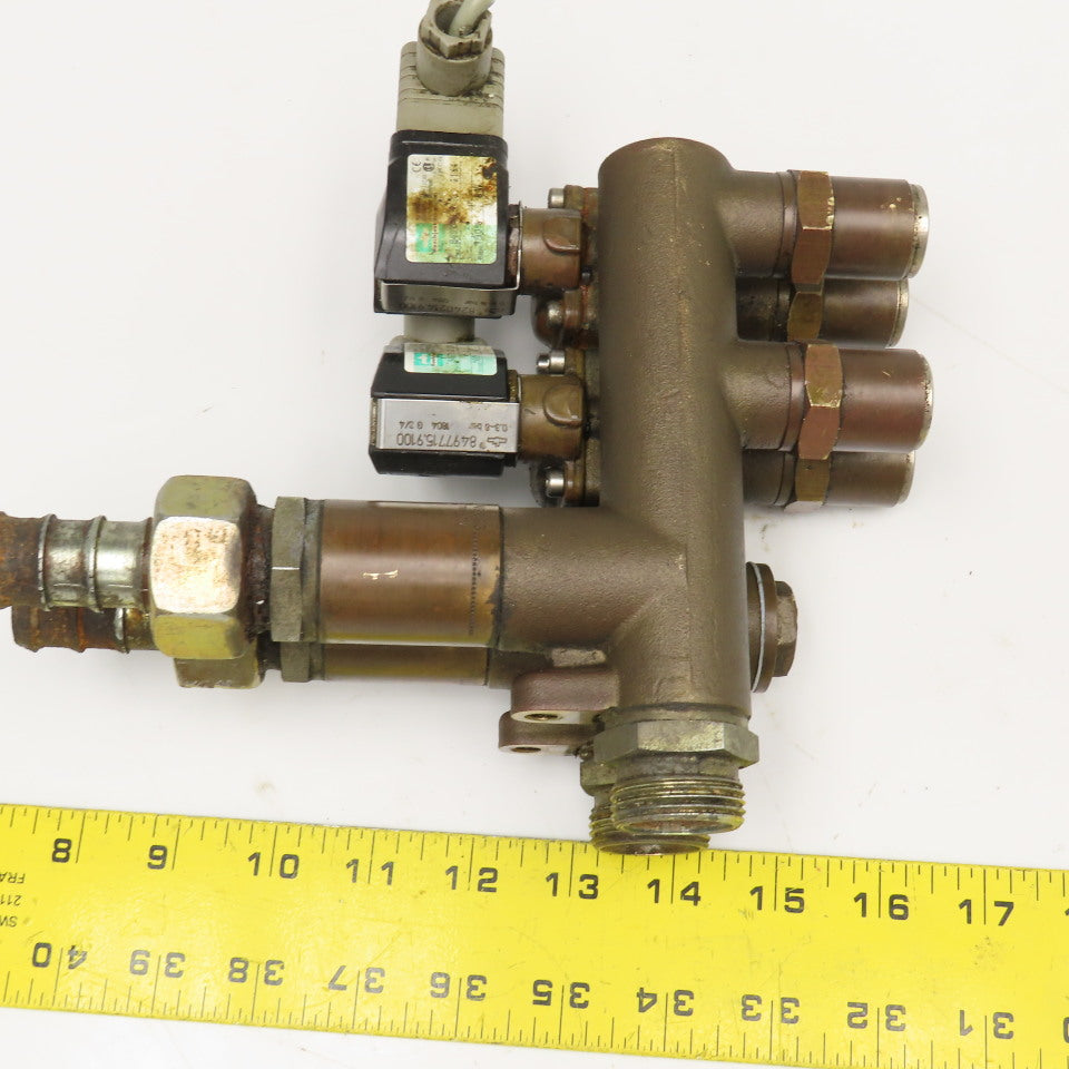 Buschjost 6 Port Double Solenoid Mixing Flow Center Valve G3/4" 24VDC