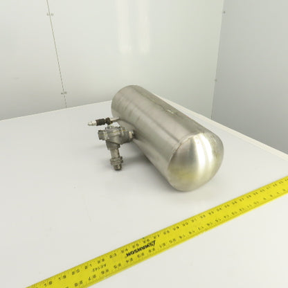 AZO 2-1/2 Gallon Stainless Air Receiver Pressure Tank 6 Bar W/R353 Pilot Valve