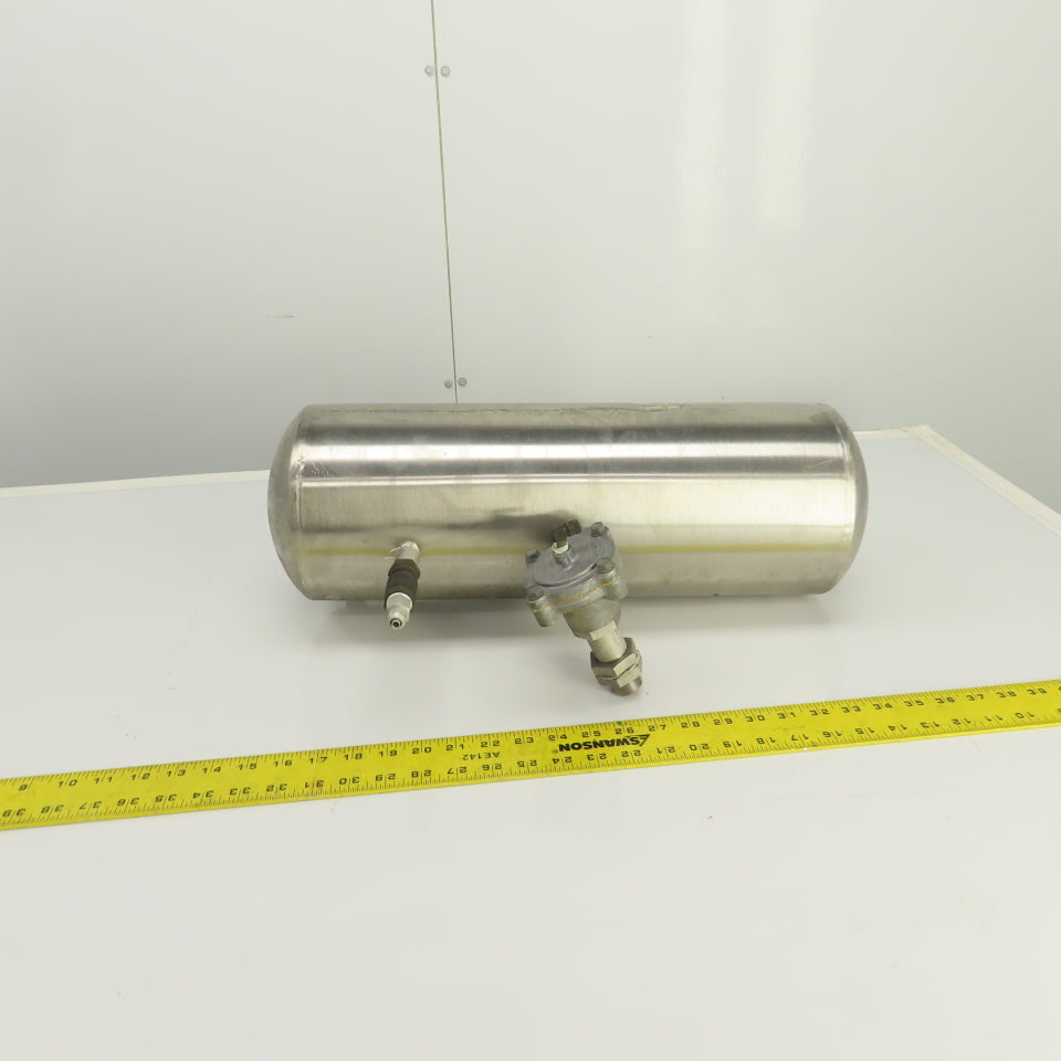 AZO 2-1/2 Gallon Stainless Air Receiver Pressure Tank 6 Bar W/R353 Pilot Valve