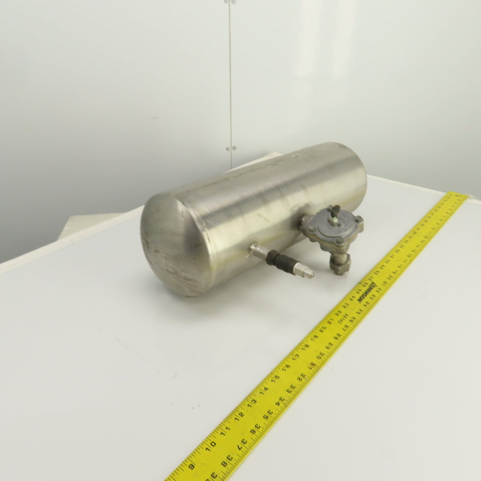 AZO 2-1/2 Gallon Stainless Air Receiver Pressure Tank 6 Bar W/R353 Pilot Valve