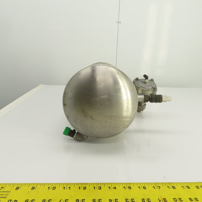 AZO 2-1/2 Gallon Stainless Air Receiver Pressure Tank 6 Bar W/R353 Pilot Valve